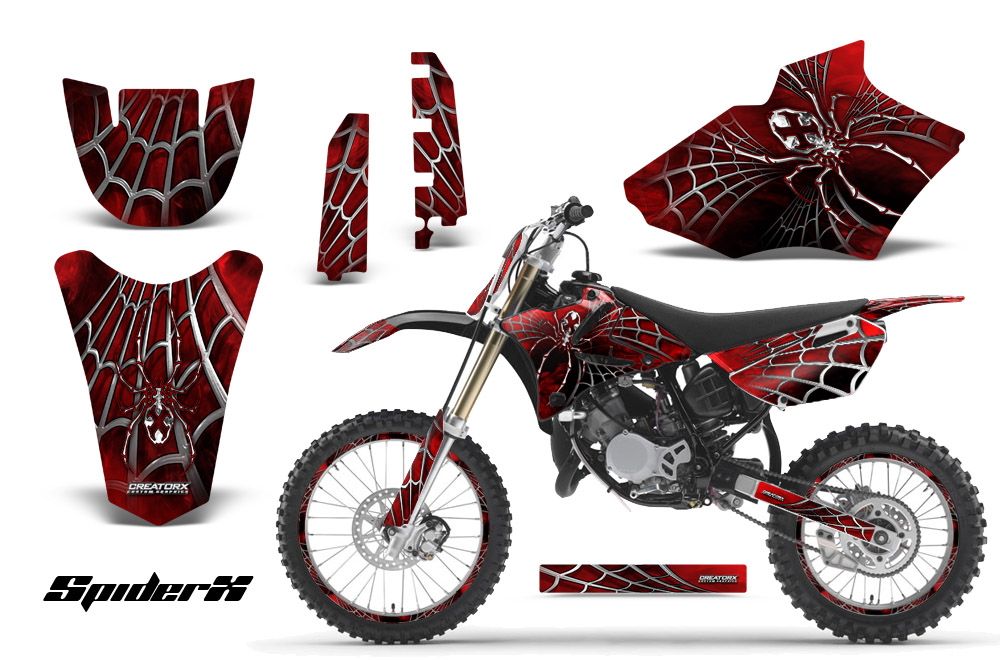 Yamaha YZ85 02-12 Graphics Kit SpiderX Red NP Rims